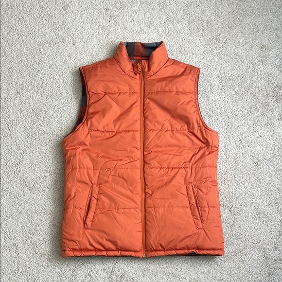 Route 66 Orange and Gray REVERSIBLE Puffer Jacket with Quilted Design - Picture 3 of 6